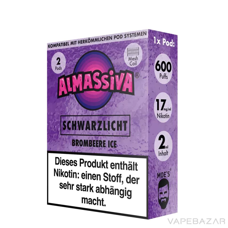 AlMassiva Prefilled Pods – Schwarzlicht (2er Pack) - Almassiva / 17mg/ml / 2ml / ca. 600 / Propylenglykol / Nikotin / Glycerin / Aromen / Ja - Image 3