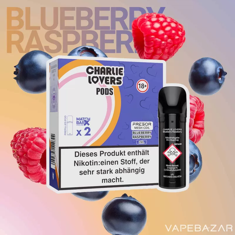 Charlie Lovers Pods – Blueberry Raspberry (2er Pack)