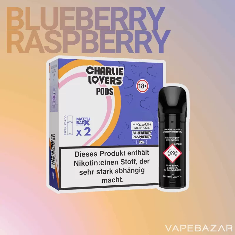 Charlie Lovers Pods – Blueberry Raspberry (2er Pack) - Image 2
