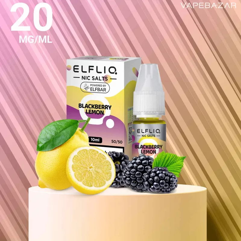 Elfliq Nikotinsalz Liquid 10ml – Blackberry Lemon 20mg/ml Nikotin - ELFLIQ by elfbar / Glycerin, Propylenglykol, Aroma, Nikotinsalz, Ethylbutyrat / 20mg/ml / Zitrone / Brombeere
