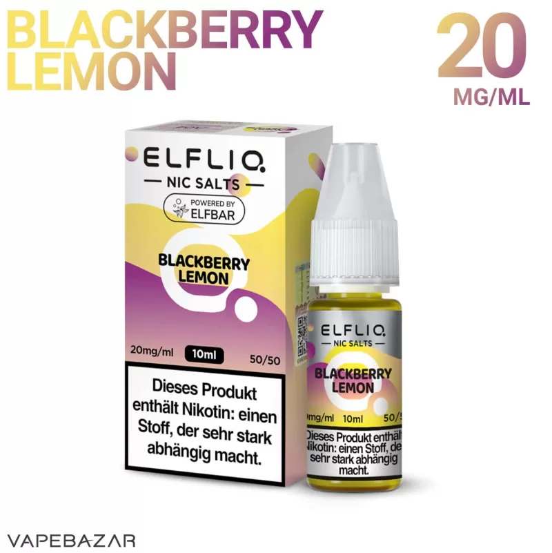 Elfliq Nikotinsalz Liquid 10ml – Blackberry Lemon 20mg/ml Nikotin - ELFLIQ by elfbar / Glycerin, Propylenglykol, Aroma, Nikotinsalz, Ethylbutyrat / 20mg/ml / Zitrone / Brombeere - Image 2
