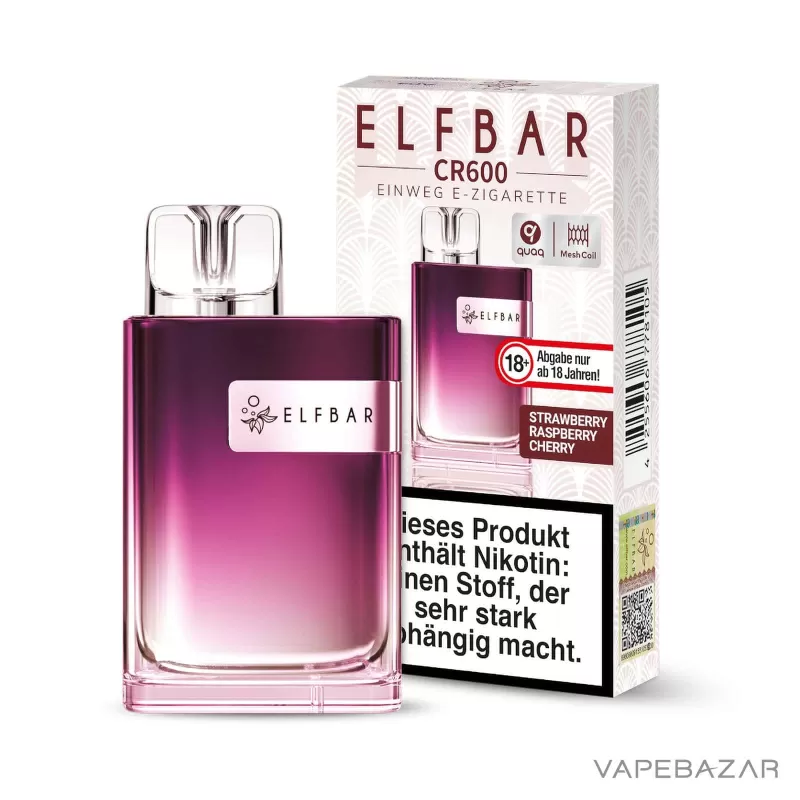 Elfbar CR600 – Einweg E-Zigarette – Strawberry Raspberry Cherry - Image 3