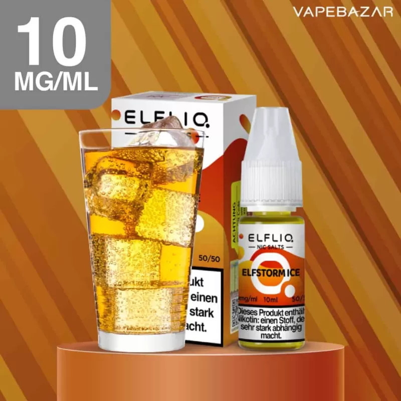 Elfliq Nikotinsalz Liquid 10ml – Elfstorm Ice 10mg/ml Nikotin - ELFLIQ by elfbar / Glycerin, Propylenglykol, Aroma, Nikotinsalz, Ethylbutyrat / 20mg/ml