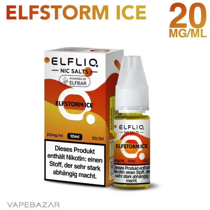 Elfliq Nikotinsalz Liquid 10ml – Elfstorm Ice 10mg/ml Nikotin - ELFLIQ by elfbar / Glycerin, Propylenglykol, Aroma, Nikotinsalz, Ethylbutyrat / 20mg/ml - Image 2