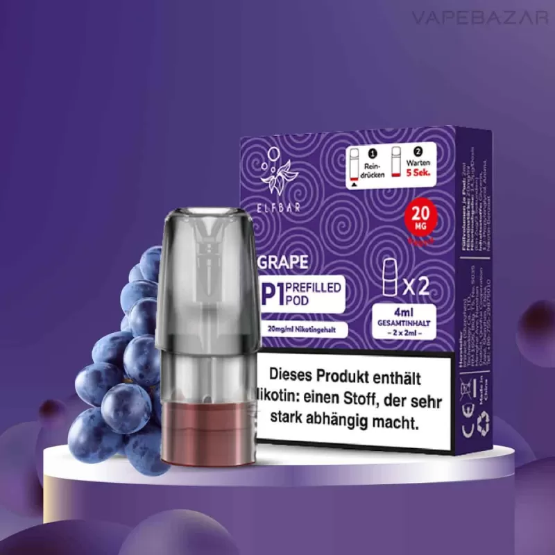 Elf Bar Mate 500 – Grape – Prefilled Liquid Pod – 2er Pack - 500 mAh