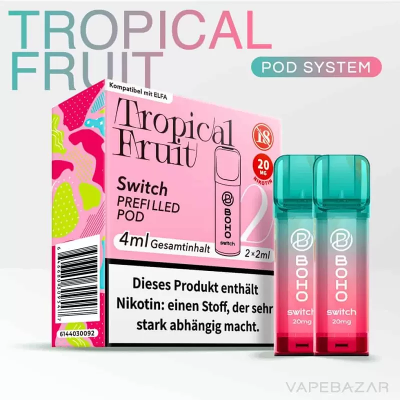 BOHO Switch Pod – Tropical Fruit – 2er Pack - Boho / Mango / Ananas / Orange / 20mg/ml / Ja - Image 2