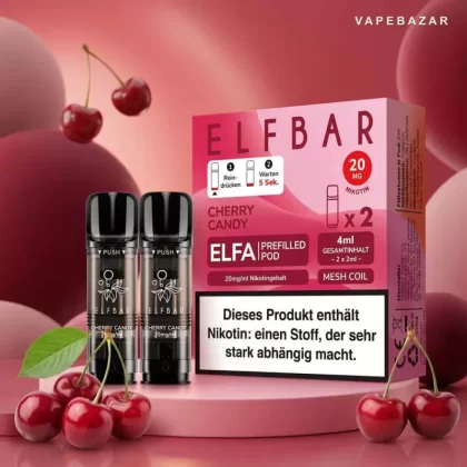 ELFBAR ELFA Pods Cherry Candy 20mg – 2er Pack - Elf Bar / Kirsche / Süßigkeiten