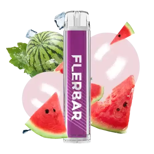 Flerbar – Chewy Watermelon - Flerbar / Wassermelone / Bubblegum / 550 mAh / pflanzliches Glycerin / Aromastoffe / Nikotin / 1-Ethylpiperidin-3-ol / Propylenglykol / Nikotin-Benzoat / 20mg/ml / ca. 600