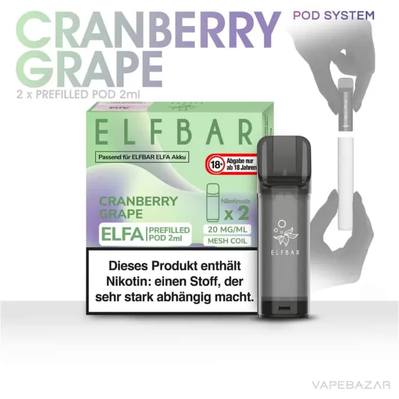 ELFBAR ELFA Pods Cranberry Grape 20mg – 2er Pack - Elf Bar - Image 2