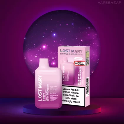 Elf Bar Lost Mary – Blueberry Sour Raspberry - Elf Bar Lost Mary / Blaubeere / Glycerin / Propylenglykol / Nikotinsalz / Aromastoffe / 20mg/ml / 550 mAh / ca. 600