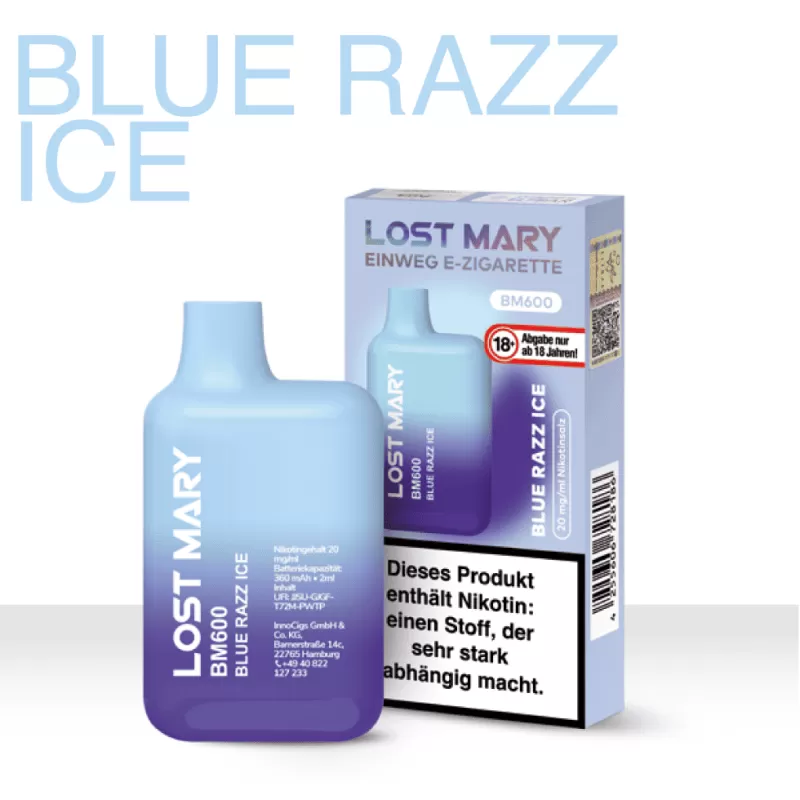 Elf Bar Lost Mary – Blue Razz Ice - Elf Bar Lost Mary / Glycerin / Propylenglykol / Nikotinsalz / Aromastoffe / 20mg/ml / 550 mAh / ca. 600 - Image 2