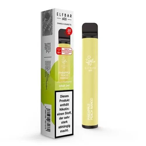 ELF BAR 600 – Pineapple Peach Mango - Mango / Pfirsich / Ananas / Elf Bar / 20mg/ml / 550 mAh / Glycerin / Nikotin-Benzoat / Propylenglykol / Aromastoffe / ca. 600 - Image 3