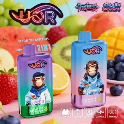 UOR Twins 80000 80k Puffs Double Flavor LED Display Disposable Vape