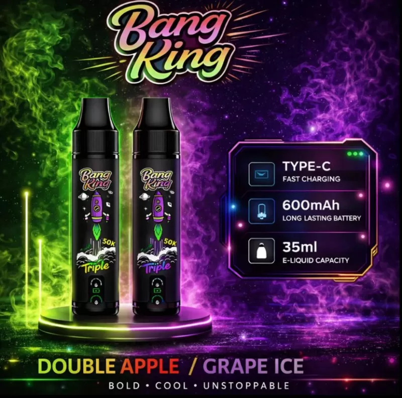 Bang King 50K | 3-in-1 triple option 50000 puffs, rechargeable, disposable vape - Image 3