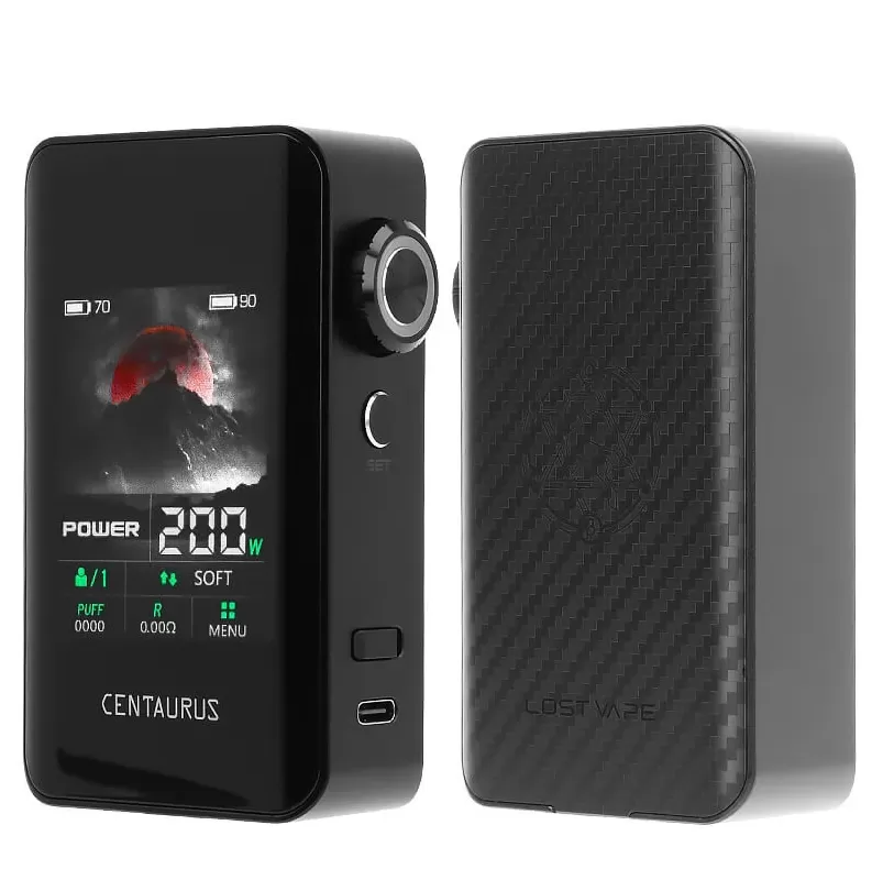 Box Mod Centaurus BT200 – Lost Vape - Black Carbon - Image 3