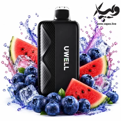 پاد یکبار مصرف یوول کالیبرن بار ۱۰۰۰۰۰ پاف بلوبری هندوانه Uwell Caliburn Bar 100K Blueberry Watermelon - یول UWELL / ۱۰۰۰۰۰ پاف / بلوبری / هندوانه / ۲۰ میلی گرم / دارد / type-c