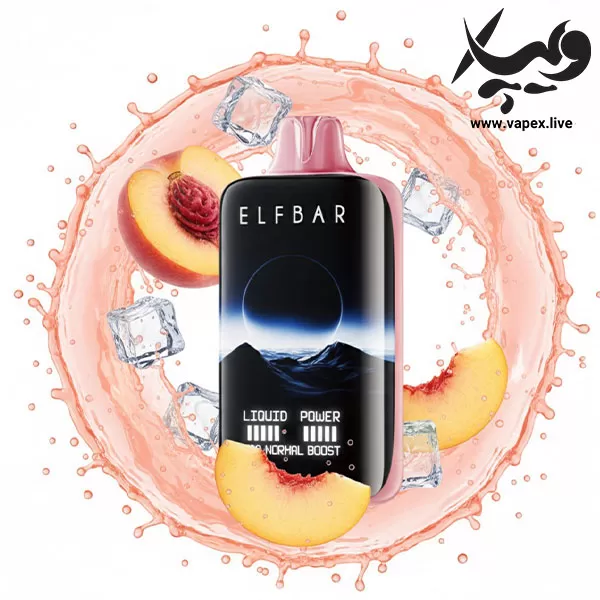 پاد یکبار مصرف الف بار مون نایت ۴۰۰۰۰ پاف هلو یخ ELF BAR Moonnight 40000P Peach Ice