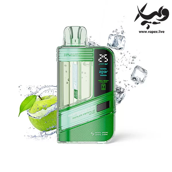 پاد یکبار مصرف زیگار سوپرنوا ۳۰هزار پاف سیب ترش یخ ZGAR Supernova 30K 2% Sour Apple Ice