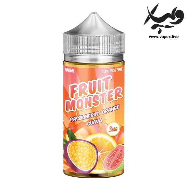 جویس پشن فروت پرتقال گواوا فروت مانستر Fruit Monster Passionfruit Orange Guava 100ML - Image 2