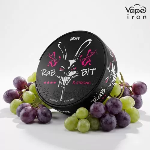 نیکوتین پانچ انگور Rabbit Nicotine Pouch Grape - 50mg / انگور تازه / 20 عدد / استونی (اروپایی) / رابیت Rabbit