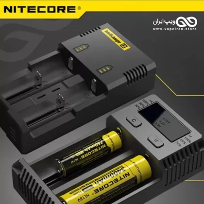 شارژر باتری ویپ Nitcore New i2 - یک عدد شارژر / کابل برای اتصال به برق شهری / دفترچه راهنما / Nitcore