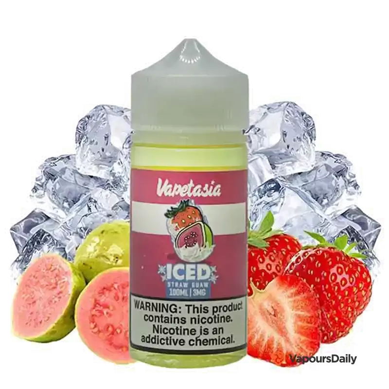 جویس توتفرنگی گواوا یخ ویپ تازیا (100میل) VAPETASIA ICED STRAW GUAW