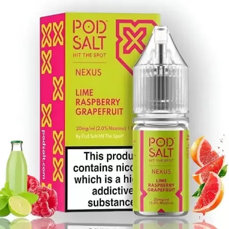سالت رزبری گریپ فروت لیمو کمپانی پاد سالت | Pod Salt NEXUS – Lime Raspberry Grapefruit 30ml - Image 2