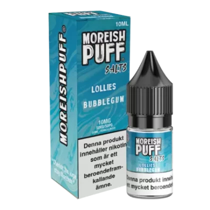 Moreish Puff Lollies – Bubblegum 10mg 10ml – E juice med nikotin