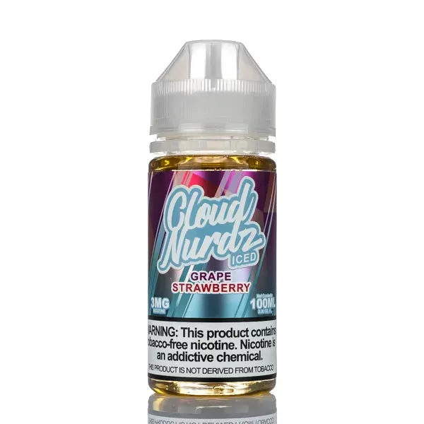 Cloud Nurdz E-Liquid - Grape Strawberry Iced - 100ml - Image 2