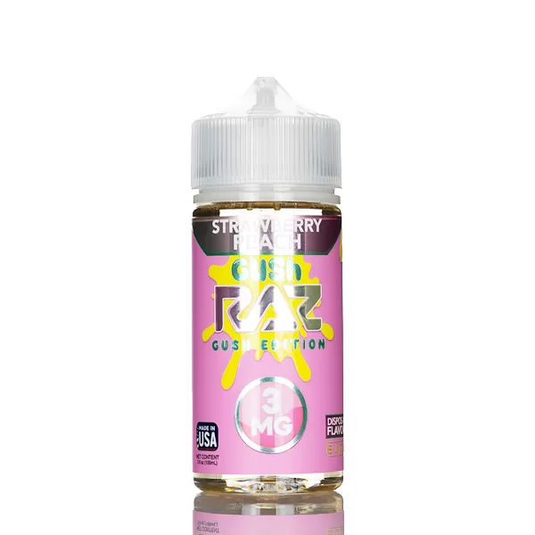 Pod Juice X RAZ E-Liquid - Strawberry Peach Gush - 100mL - Image 2