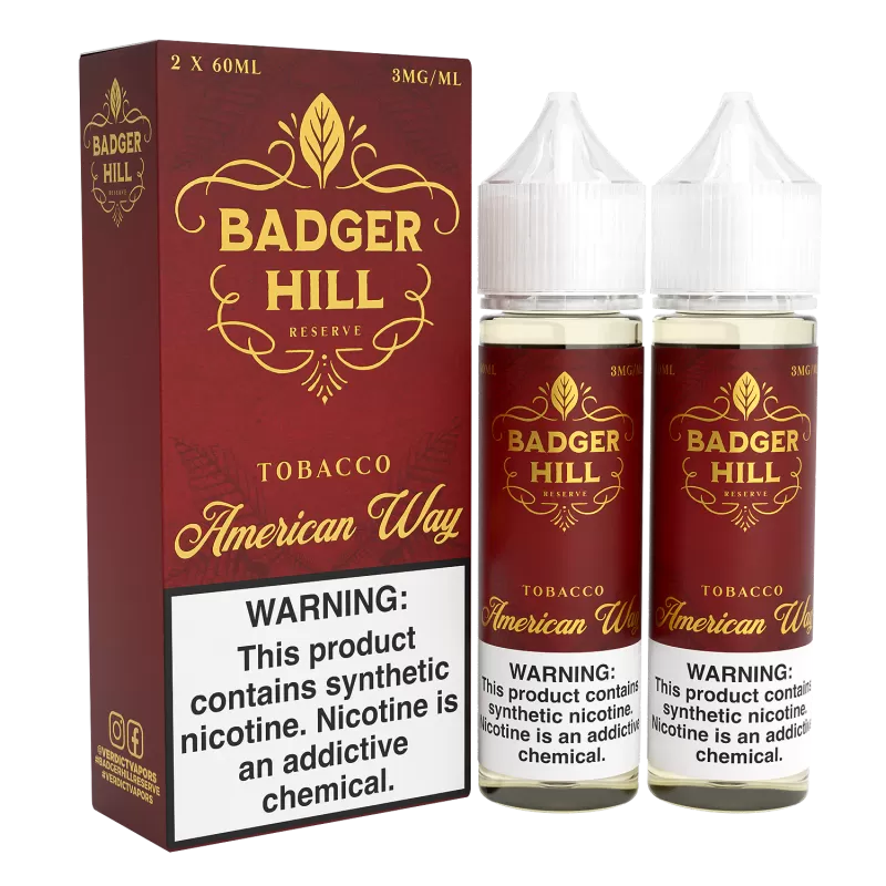 BADGER HILL RESERVE - American Way - 120ML E-Liquid (Twin 60ML Pack)