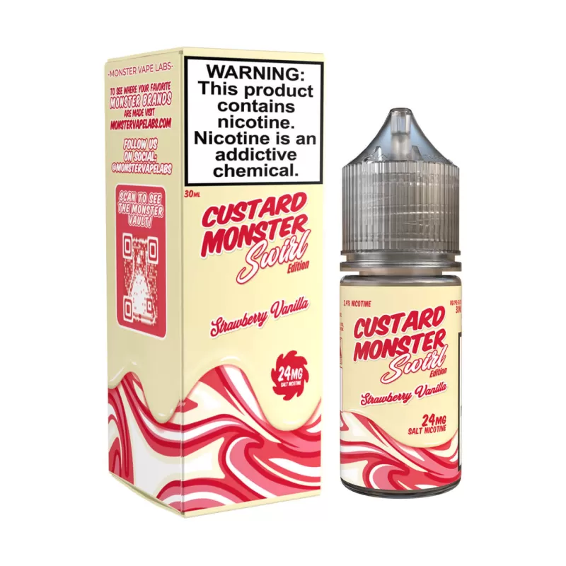 Custard Monster Swirl Edition - Strawberry Vanilla - Nicotine Salt 30ML E-Liquid
