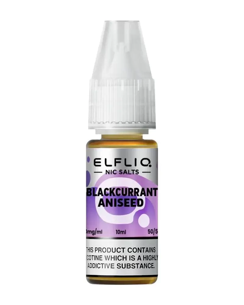 Elf Bar Elfliq Blackcurrant Aniseed Nic Salt Vape Juice - Strength