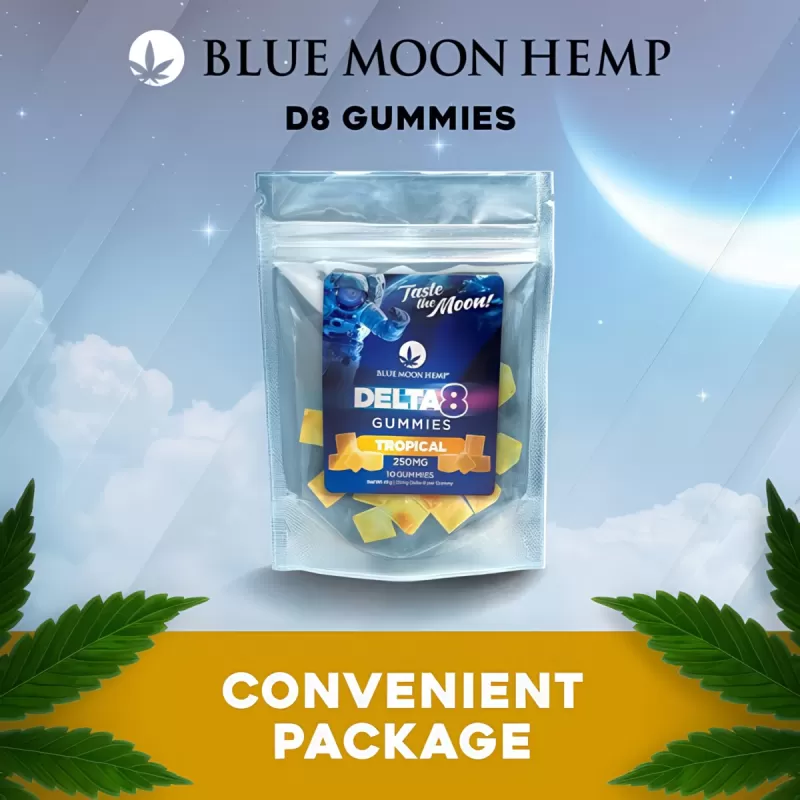 Delta 8 Tropical Fruit Gummies 250mg (10ct) - Image 2