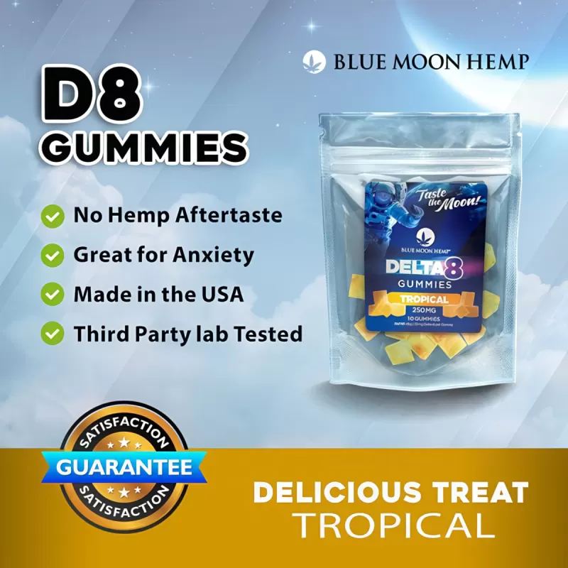 Delta 8 Tropical Fruit Gummies 250mg (10ct) - Image 3