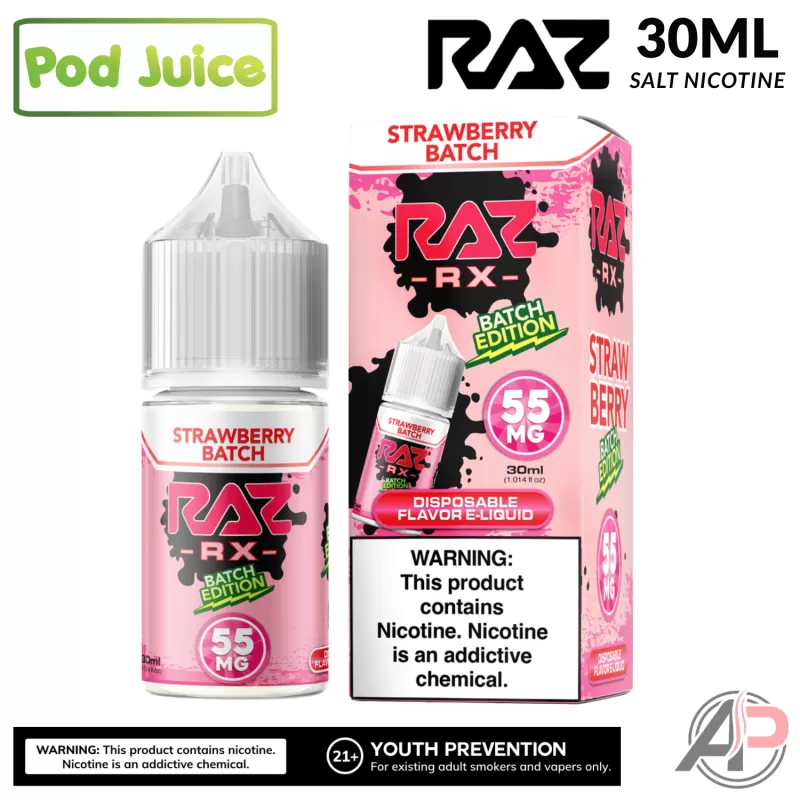Pod Juice x Raz Strawberry Batch Salt Nicotine 30mL