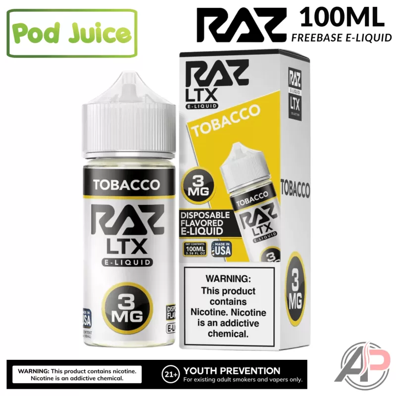 Pod Juice X Raz Tobacco E-Liquid 100mL