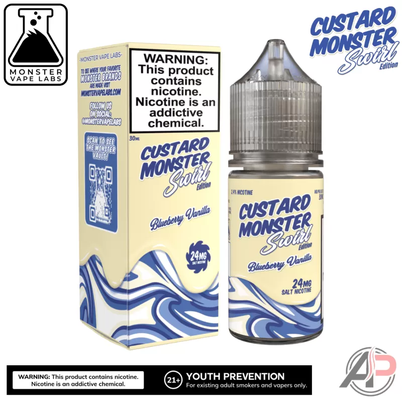 Blueberry Vanilla Salt Nicotine By Custard Swirl Monster Vape Labs 30mL