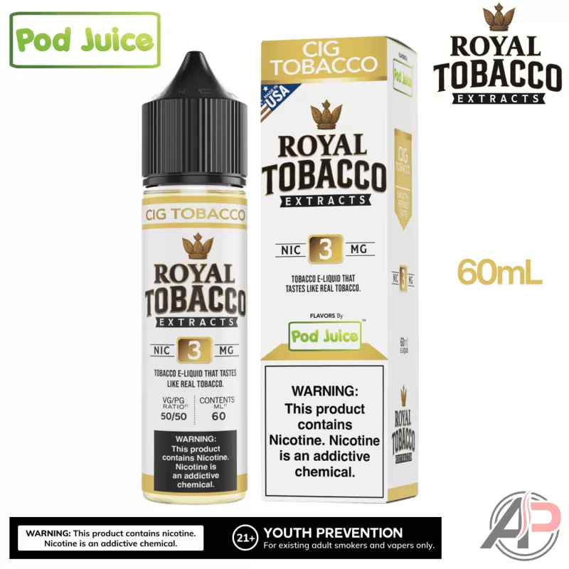 Pod Juice Royal Tobacco Extracts Cig Tobacco E-Liquid 60mL