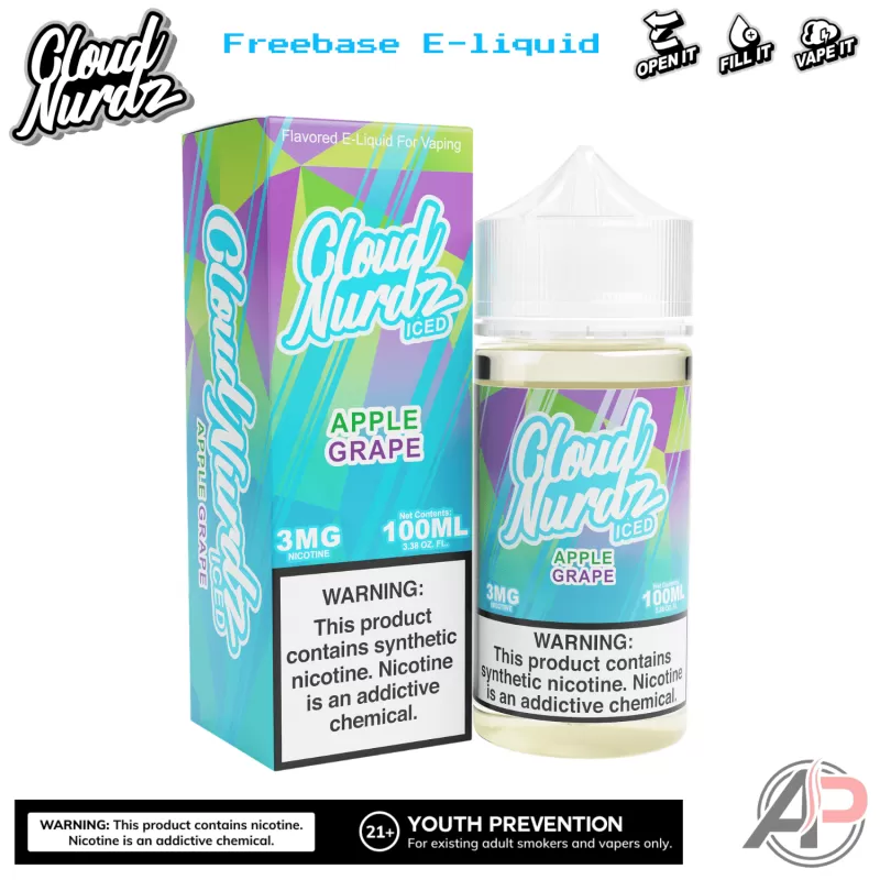 Cloud Nurdz Apple Grape Iced E-Liquid 100mL