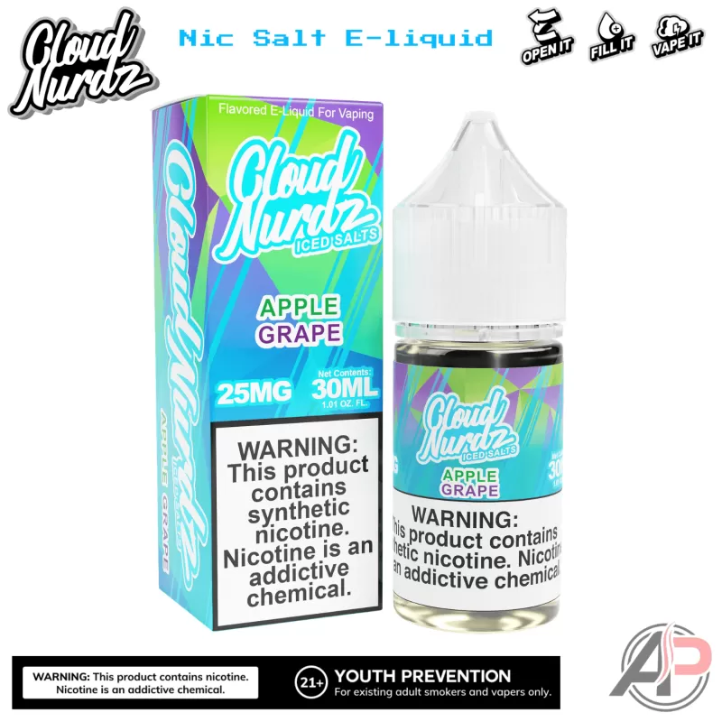 Cloud Nurdz Apple Grape Iced E-Liquid 100mL - Image 2