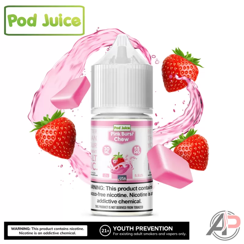 Pod Juice Pink Burst Chew Salt Nicotine 30mL