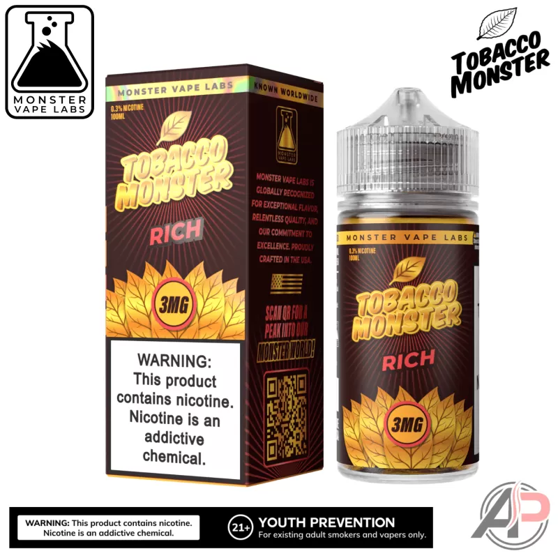 Rich Tobacco E-Liquid By Tobacco Monster Vape Labs 100mL