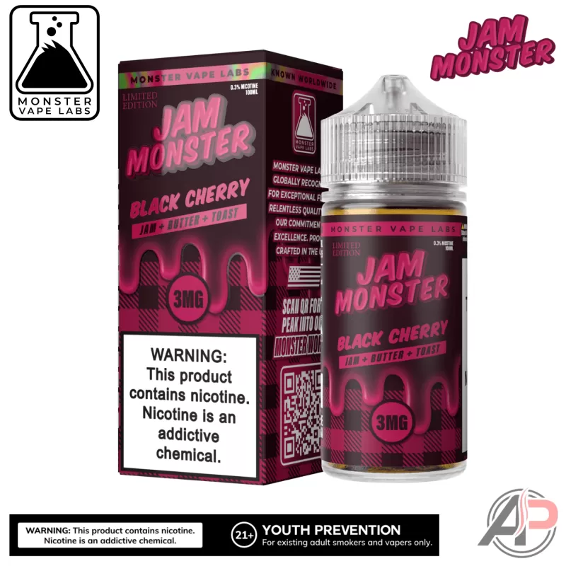 Black Cherry E-Liquid By Jam Monster Vape Labs 100mL
