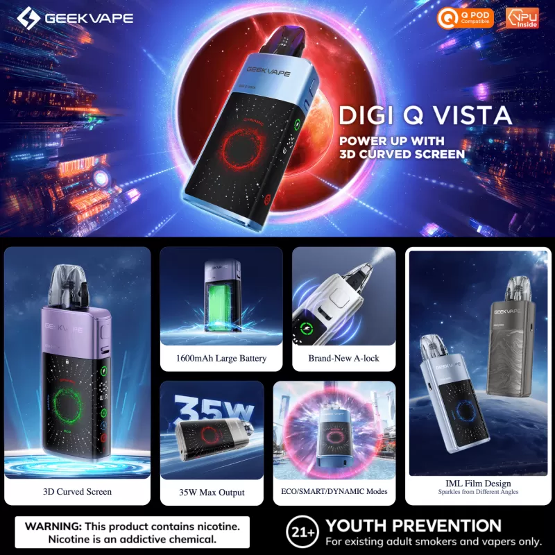 Geek Vape Digi-Q Vista 35W Pod System Starter Kit Device - Image 2