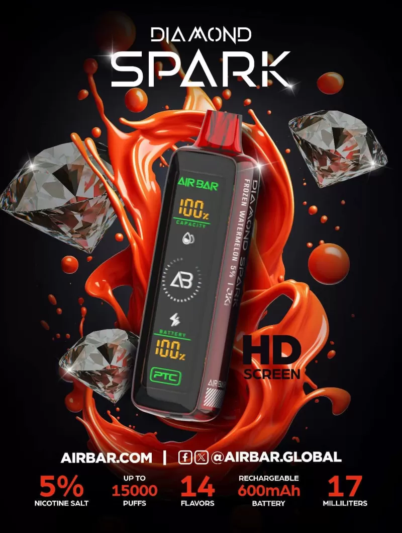 Air Bar Diamond Spark 15000 Puffs Disposable Vape Device - Image 2