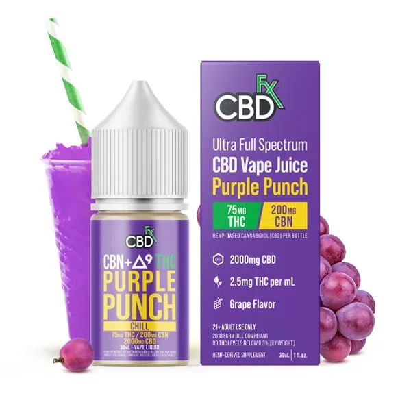 CBN + Delta-9 THC Vape Juice: Purple Punch