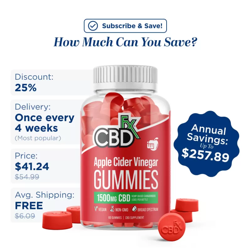 CBD Gummies with Apple Cider Vinegar 1500mg - Image 2