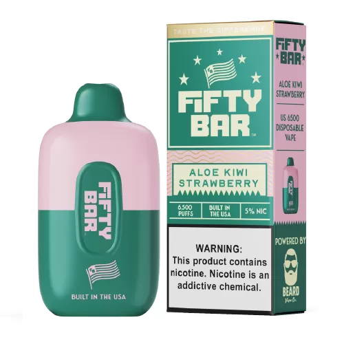 Aloe Kiwi Strawberry Disposable Vape (6500 Puffs) by Fifty Bar - Image 2