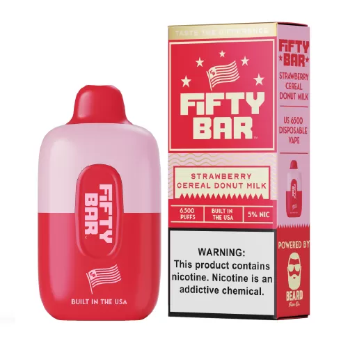 Strawberry Cereal Donut Milk Disposable Vape (6500 Puffs) by Fifty Bar - Image 2